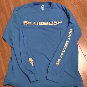 BILLIE EILISH: blue “don’t smile at me” blohsh Long sleeve